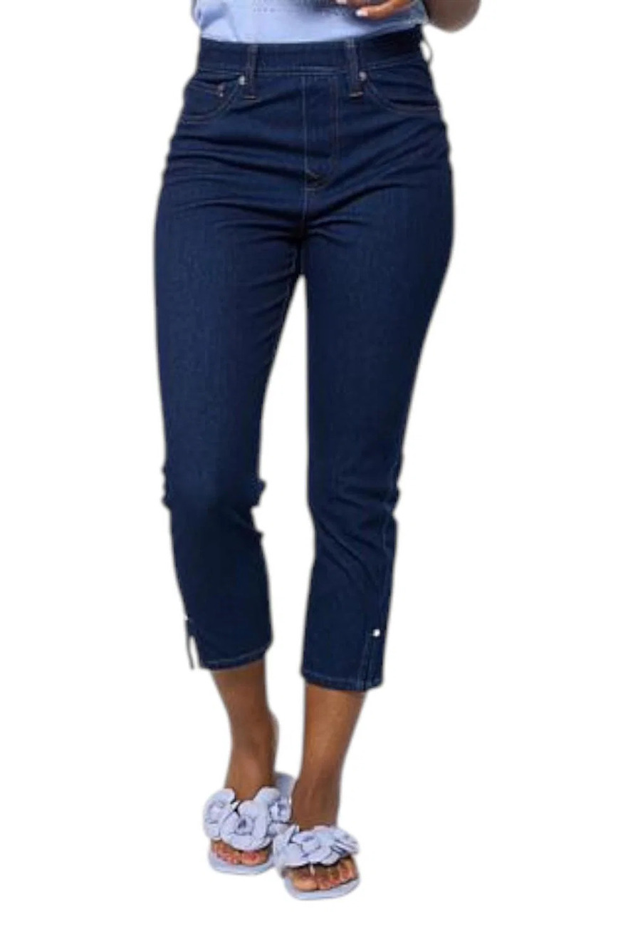DG2 by Diane Gilman Women's Stretch Knit Denim Crop Jegging Indigo - Regular